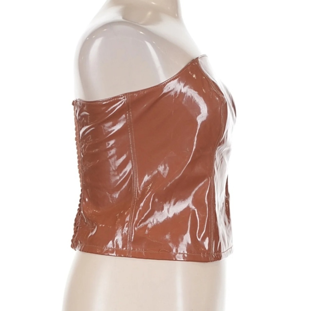 Anthropologie Patent Faux Leather Bandeau Top Women’s XL - Picture 5 of 8